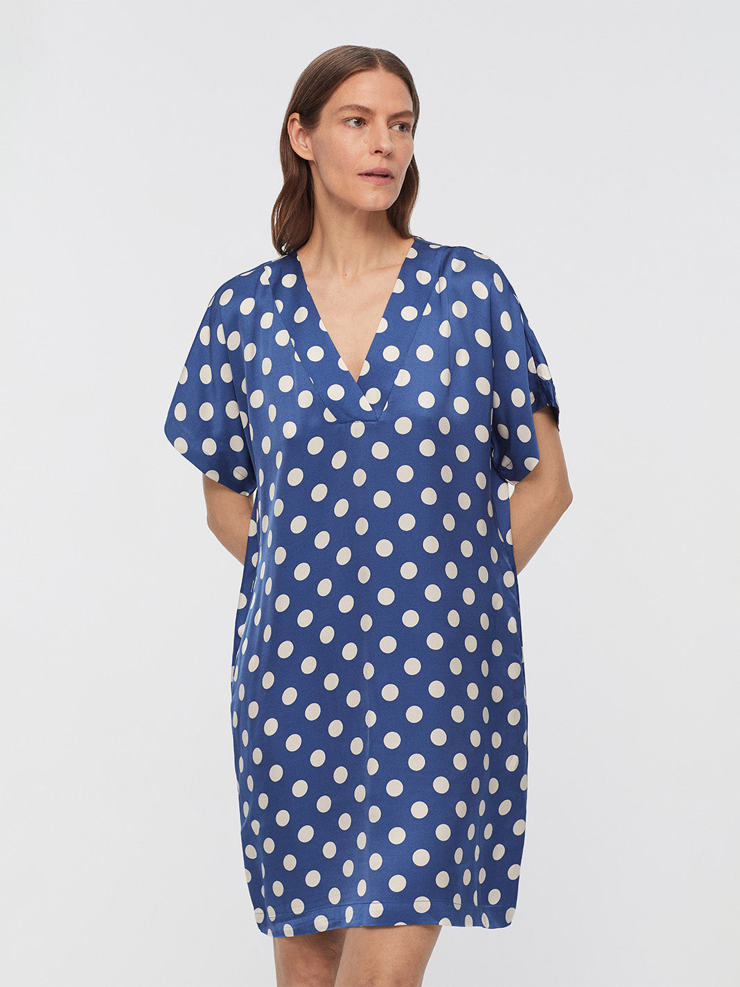 Nice Things Paloma Big Dots Dress - Soft Blue