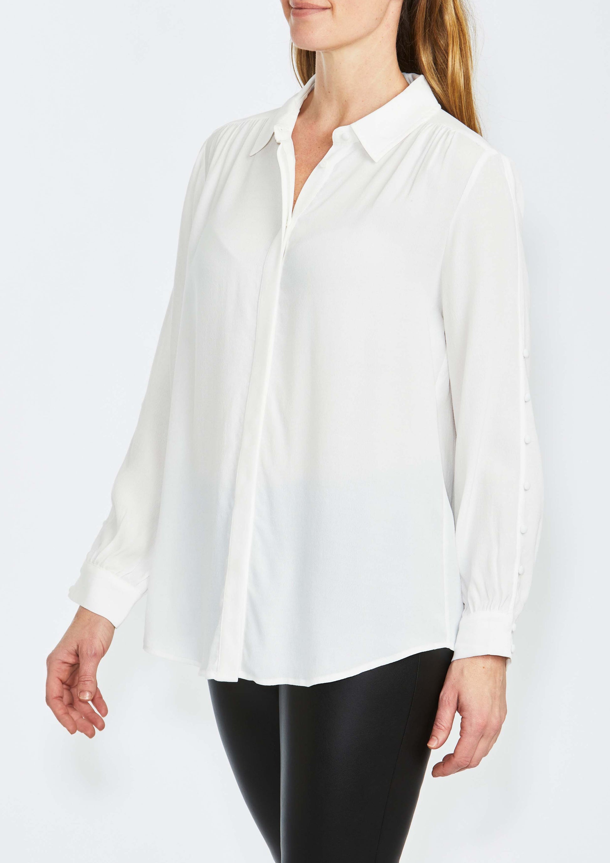 Ping Pong Button Sleeve Shirt - Ivory